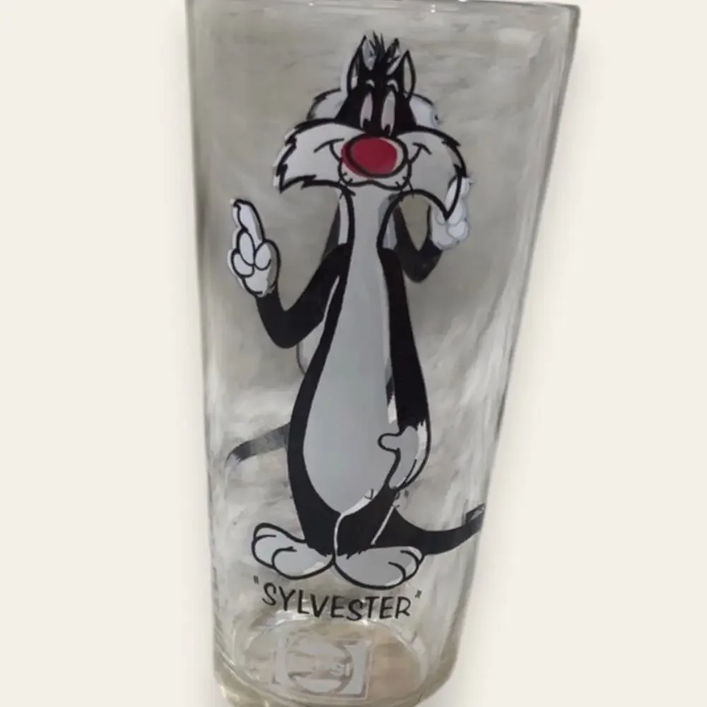 Vintage 1973 Warner Bros Sylvester Cat Glass Cup